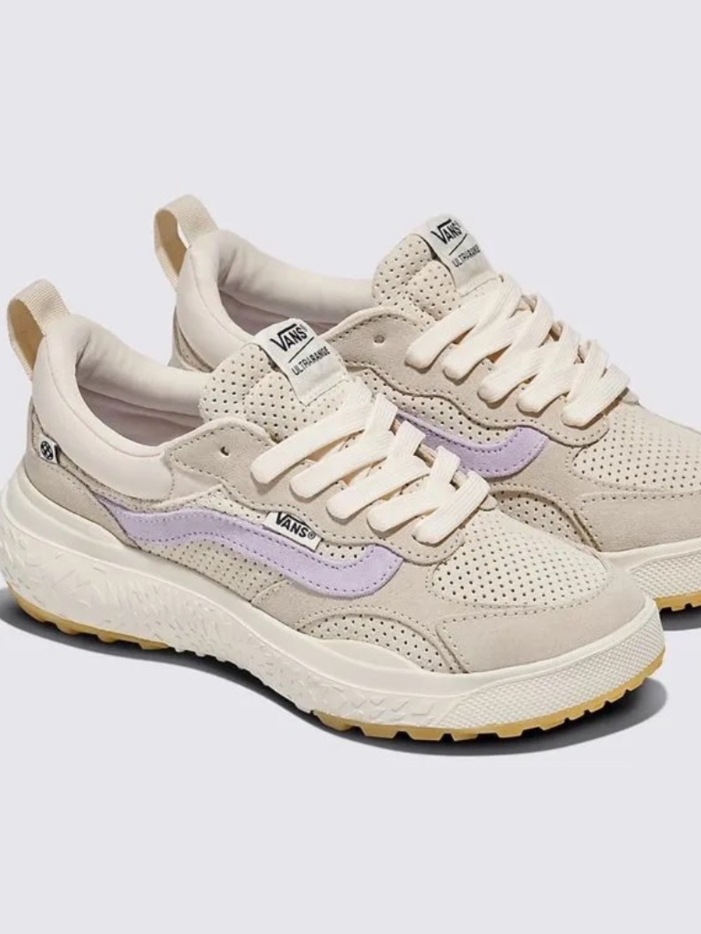 new men's 11.5 Vans Ultrarange Neo VR3 perf suede white/lilac Cush